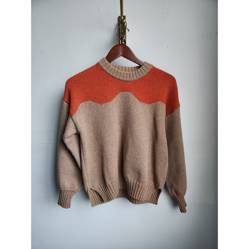 Baum und Pferdgarten Wool Blend Colorblock Sweater XS Brown Orange - Picture 2 of 9